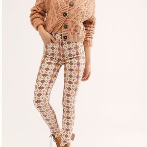 Free People Wild Child Skinny Printed Jeans boho